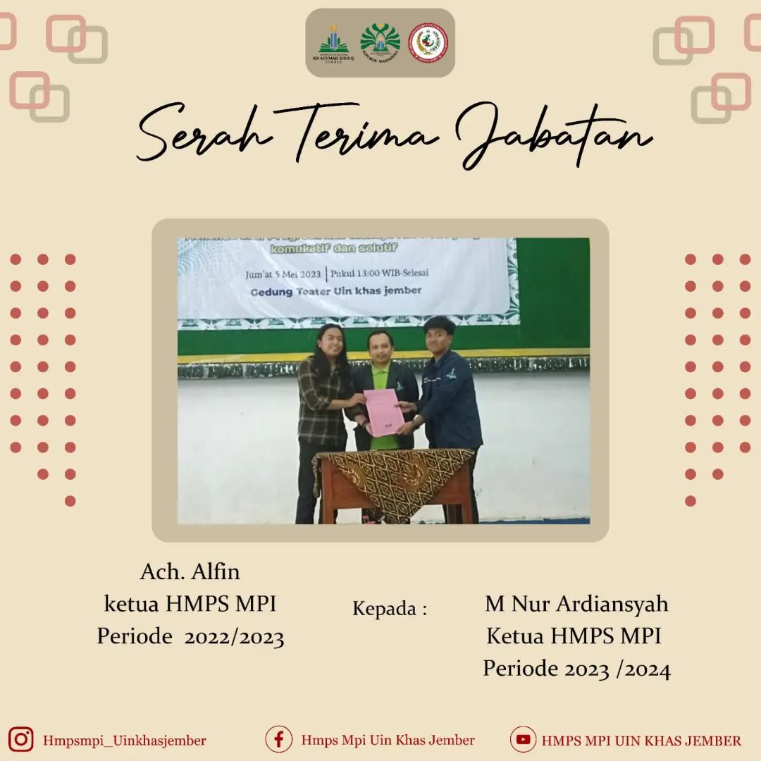 Kepengurusan HMPS MPI FTIK UIN KHAS Jember Periode 2023/2024 Telah Terbentuk